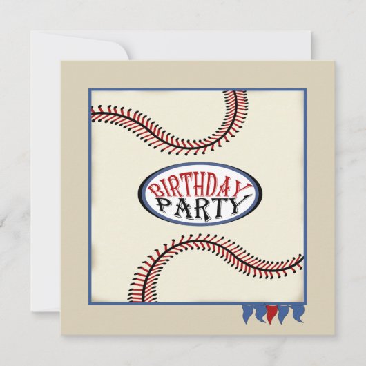 Invitation Anniversaire de baseball de ville natale (Devant)