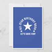 Invitation Anniversaire de Baseball Enfants Athlète Vedette (Dos)