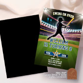 Invitation Anniversaire de baseball Neon Swing On Over