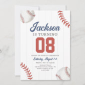 Invitation Anniversaire de baseball rétro (Devant)