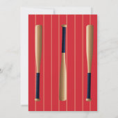 Invitation Anniversaire de baseball rouge et bleu (Dos)