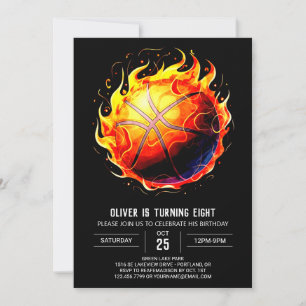Invitation Anniversaire de basket-ball imprimable enchanté
