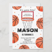 Invitation anniversaire de basket-ball modifiable (Devant)