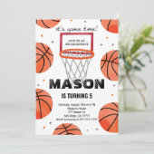 Invitation anniversaire de basket-ball modifiable (Debout devant)
