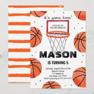 Invitation anniversaire de basket-ball modifiable