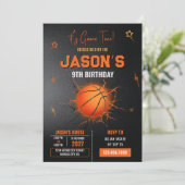 Invitation Anniversaire de Basketball Modifiable (Debout devant)