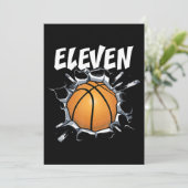 Invitation Anniversaire de basketball pour garçon de 11 ans (Debout devant)