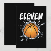 Invitation Anniversaire de basketball pour garçon de 11 ans 1 (Devant / Derrière)