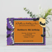 Invitation Anniversaire de Bat Halloween (Debout devant)