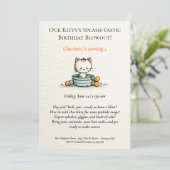 Invitation anniversaire de bébé chatte fantaisiste (Debout devant)