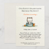 Invitation anniversaire de bébé chatte fantaisiste (Devant / Derrière)