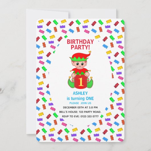 Invitation Anniversaire de bébé/enfant mignon (Devant)