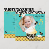 Invitation Anniversaire de Bee Cupcake (Devant / Derrière)