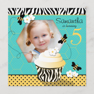Invitation Anniversaire de Bee Cupcake