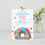 invitation anniversaire de beignes doux (Debout devant)