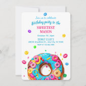 invitation anniversaire de beignes doux (Devant)