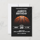 Invitation anniversaire de Black Modern Basket (Devant)