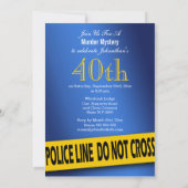 Invitation Anniversaire de bleu de meurtre et mystère (Dos)