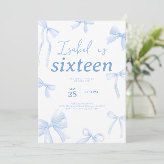 Invitation Anniversaire de Blue Bow (Debout devant)