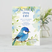 Invitation Anniversaire de Bluebird Watercolor (Debout devant)