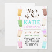 Invitation Anniversaire de Boba Tea (Devant / Derrière)