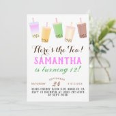 Invitation Anniversaire de Boba Tea (Debout devant)