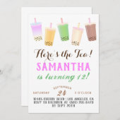 Invitation Anniversaire de Boba Tea (Devant / Derrière)