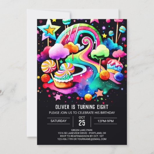 Invitation Anniversaire de Bohemian Candyland (Devant)