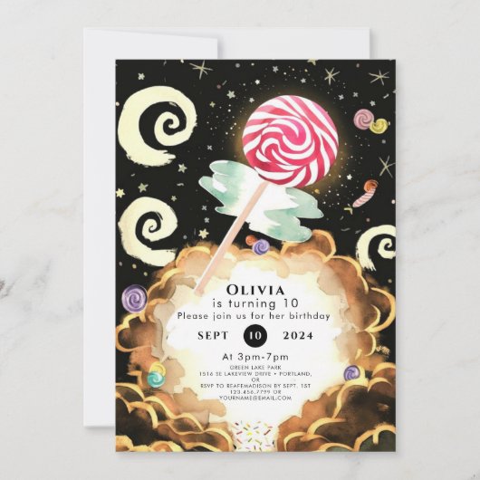 Invitation Anniversaire de Boho Candyland simple (Devant)