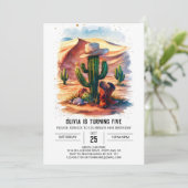 Invitation Anniversaire de Boho Cowboy simple (Debout devant)