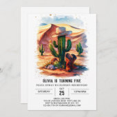 Invitation Anniversaire de Boho Cowboy simple (Devant / Derrière)