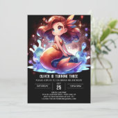 Invitation Anniversaire de Boho Cute Mermaid (Debout devant)