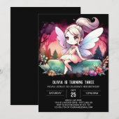 Invitation Anniversaire de Boho Little Fairy (Devant / Derrière)