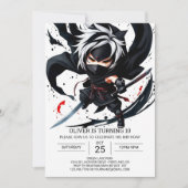 Invitation Anniversaire de Boho Ninja Sword (Devant)