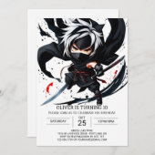 Invitation Anniversaire de Boho Ninja Sword (Devant / Derrière)