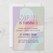 Invitation Anniversaire de Boho Pastel Rainbow (Devant)