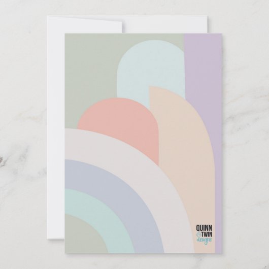 Invitation Anniversaire de Boho Pastel Rainbow (Dos)