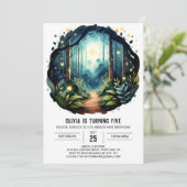 Invitation Anniversaire de bois enchanté de l'arbre personnal (Debout devant)