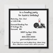 Invitation Anniversaire de Bowling (Dos)