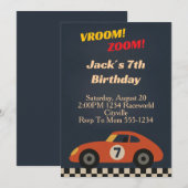 Invitation Anniversaire de Boy Racing (Devant / Derrière)