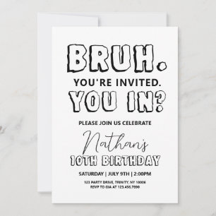 Invitation Anniversaire de Bruh
