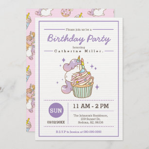 Invitation Anniversaire de Bubu et Moonch Unicorn