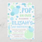 Invitation Anniversaire De Bulle, Pop On Over (Devant / Derrière)