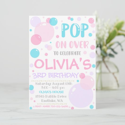 Invitation Anniversaire De Bulle, Pop On Over (Debout devant)