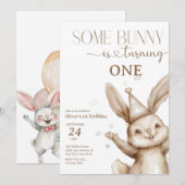 Invitation Anniversaire de Bunny mignon (Devant / Derrière)