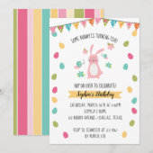 Invitation Anniversaire de Bunny mignon (Devant / Derrière)