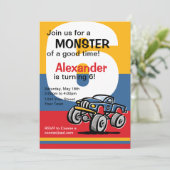 Invitation Anniversaire de camion de monstre 6ème (Debout devant)