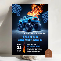 Anniversaire de camion monstre bleu