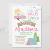 Invitation Anniversaire de camping (Devant)