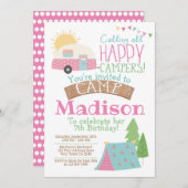 Invitation Anniversaire de camping (Devant / Derrière)